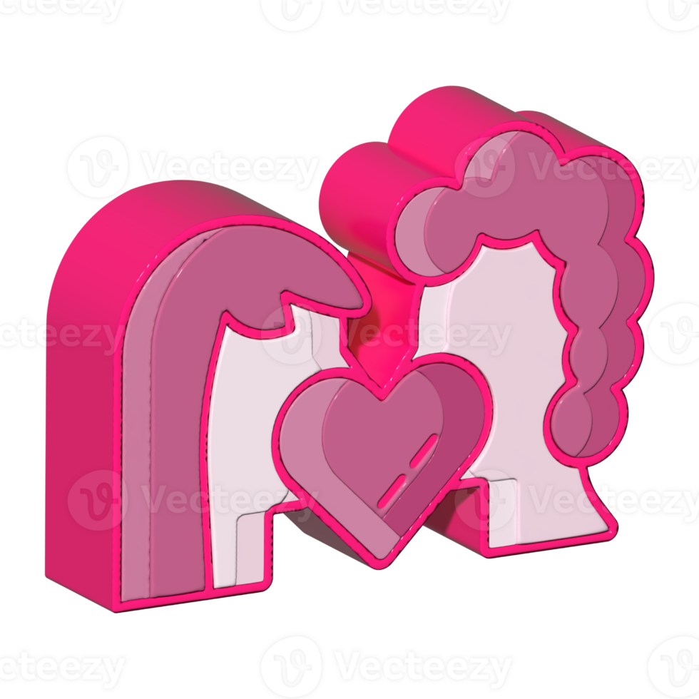 Assets of 3d assets of couple perfect for map social media design graphic card etc png