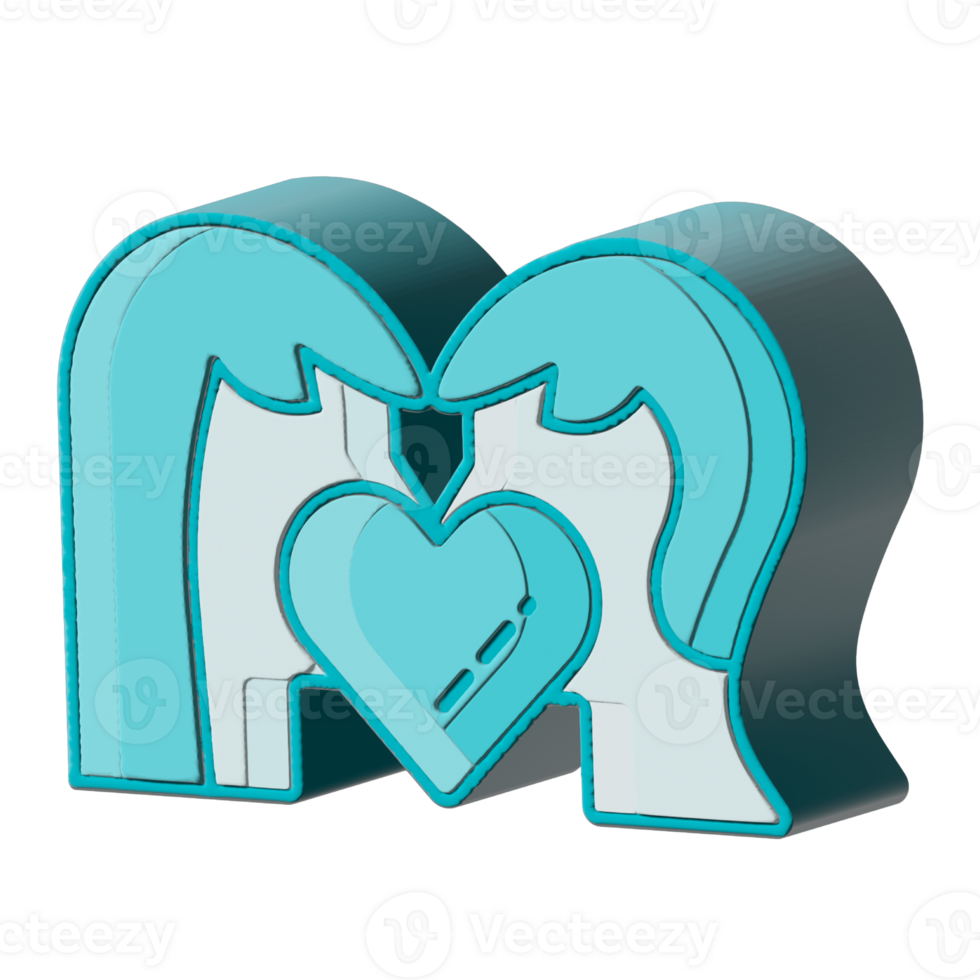 Assets of 3d assets of couple perfect for map social media design graphic card etc png