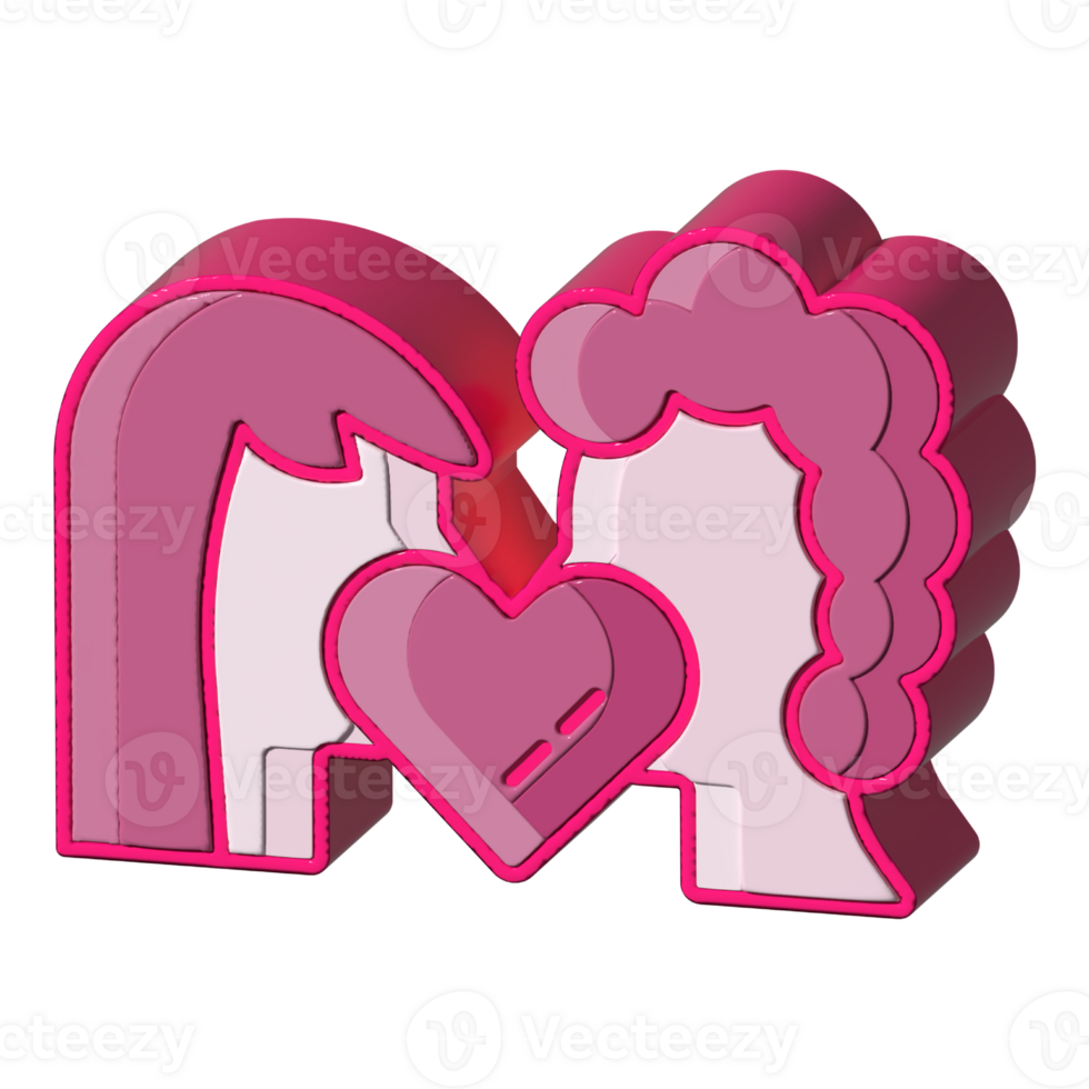 Assets of 3d assets of couple perfect for map social media design graphic card etc png