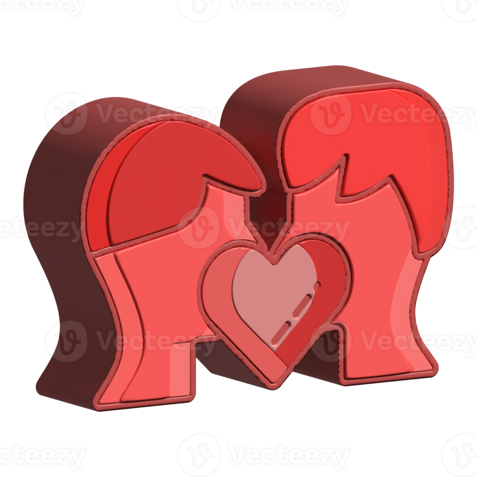 Assets of 3d assets of couple perfect for map social media design graphic card etc png