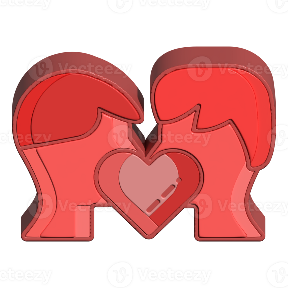 Assets of 3d assets of couple perfect for map social media design graphic card etc png