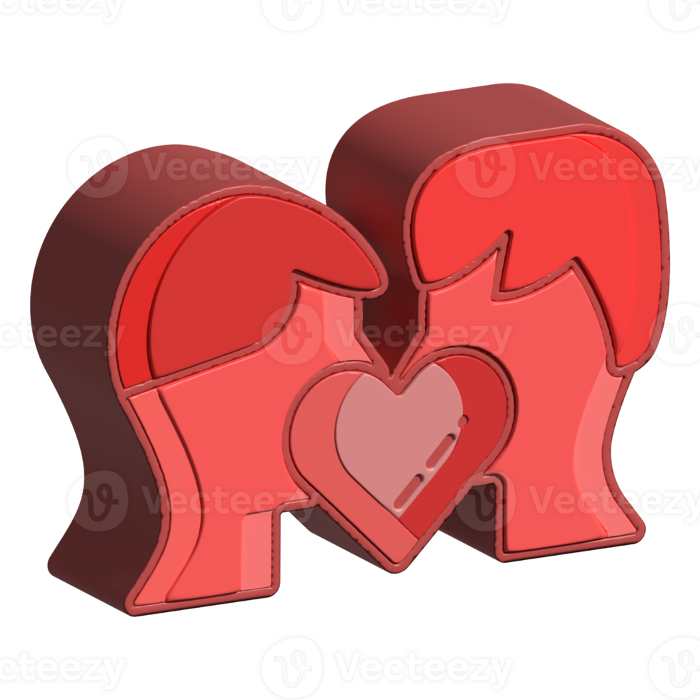 Assets of 3d assets of couple perfect for map social media design graphic card etc png