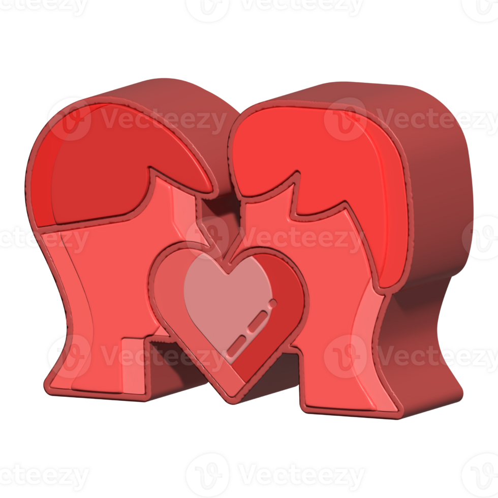 Assets of 3d assets of couple perfect for map social media design graphic card etc png