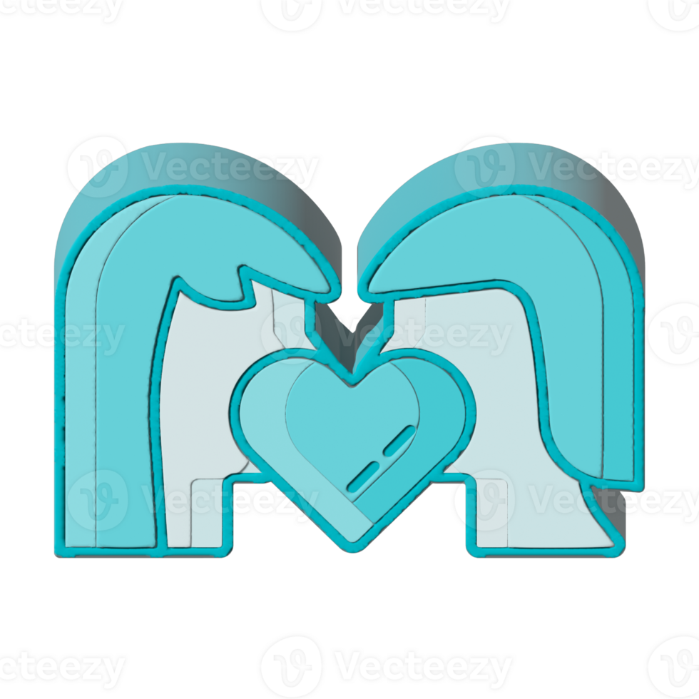 Assets of 3d assets of couple perfect for map social media design graphic card etc png