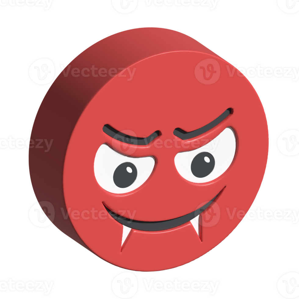 ilustração de emoticon de renderização 3d isolada para bate-papo, design, infográfico, mensagem etc png