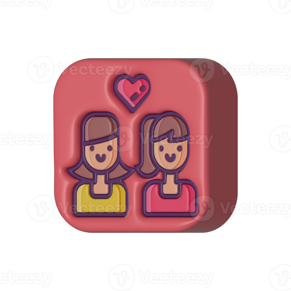 Assets of 3d assets of couple perfect for map social media design graphic card etc png