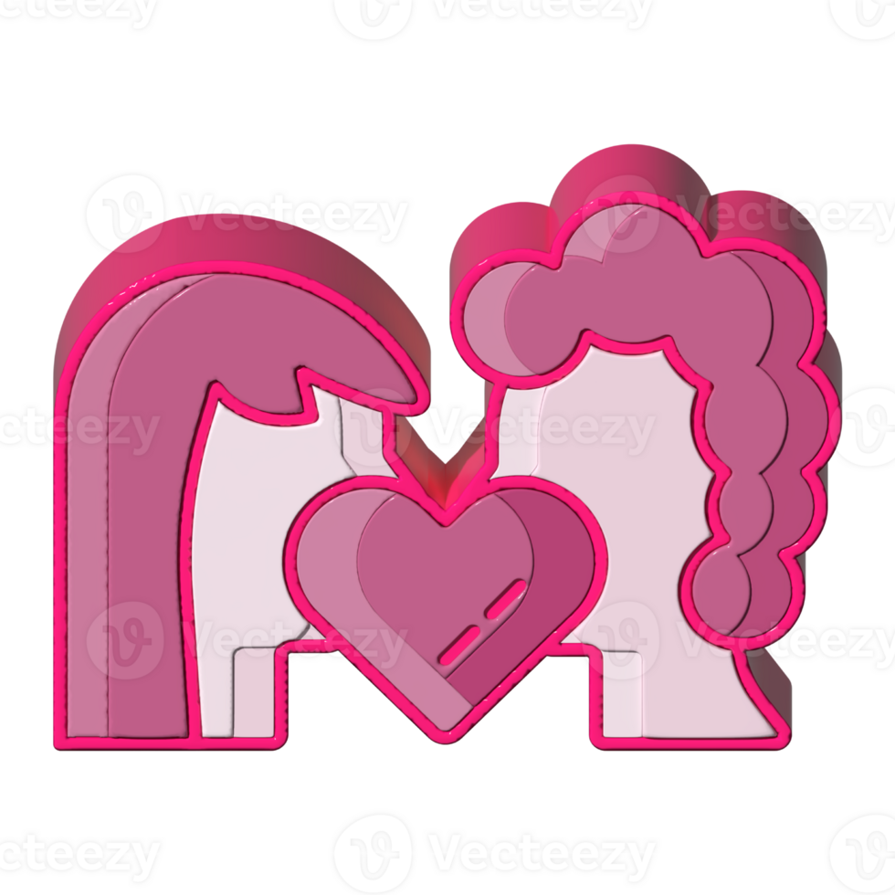 Assets of 3d assets of couple perfect for map social media design graphic card etc png