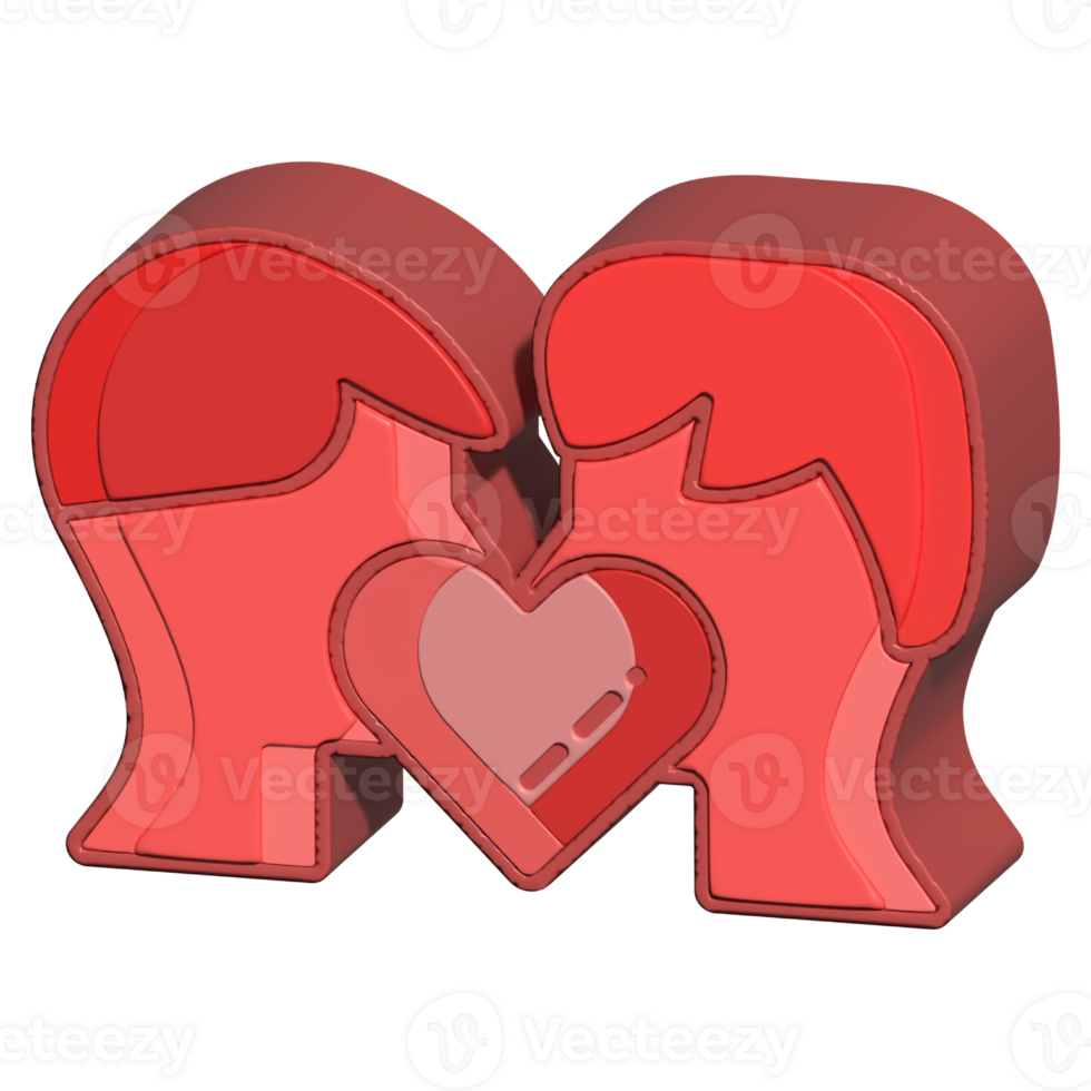 Assets of 3d assets of couple perfect for map social media design graphic card etc png