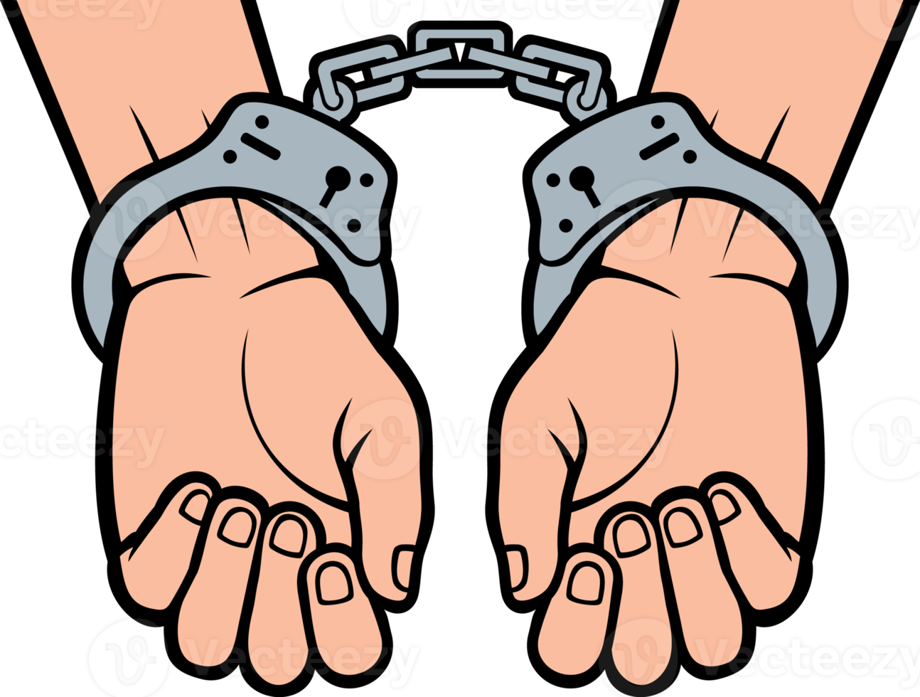 Hands in handcuffs png illustration