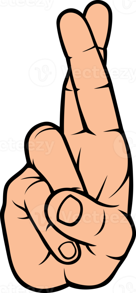 hand met gekruiste vingers png illustratie