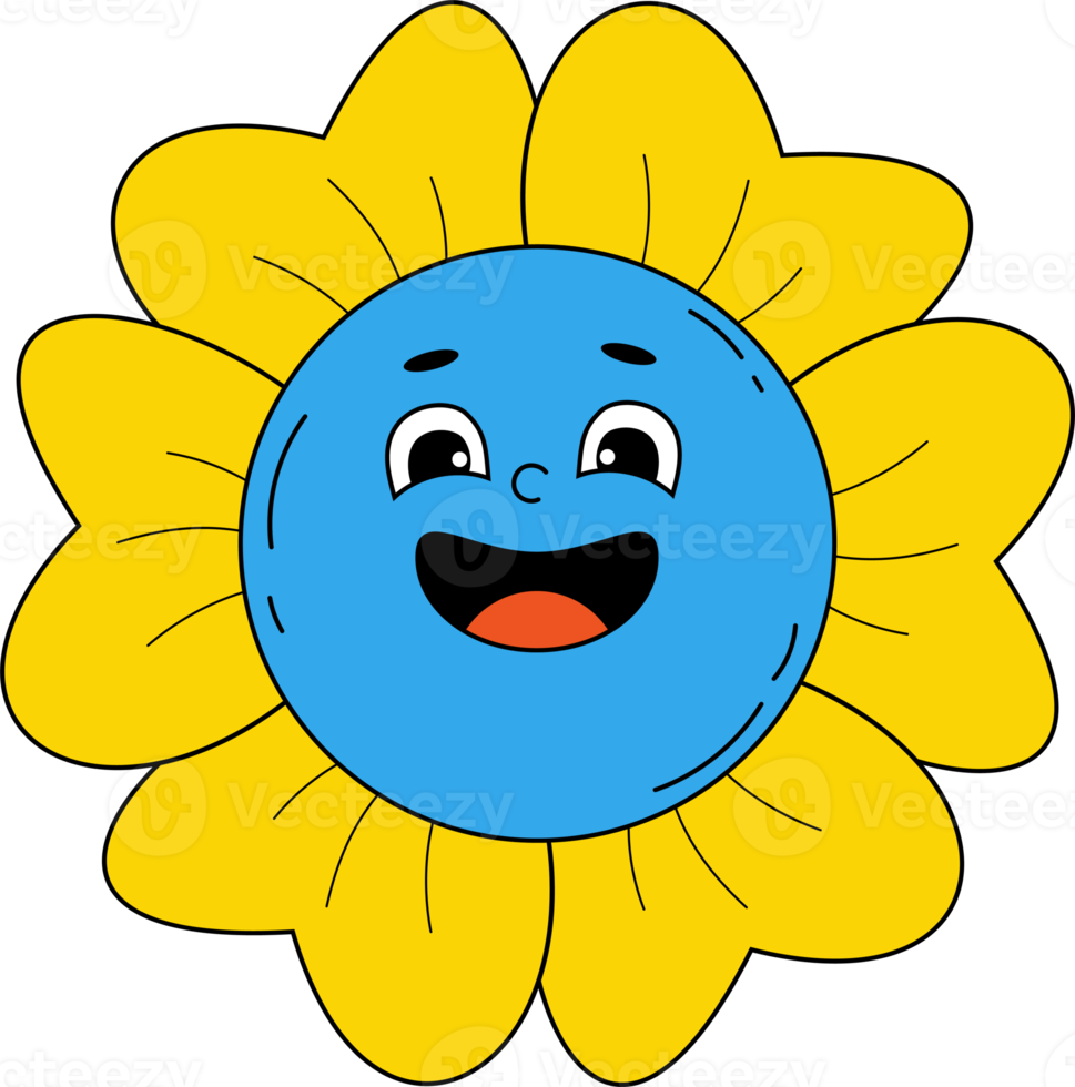 Funny cartoon character Groovy   flower power png