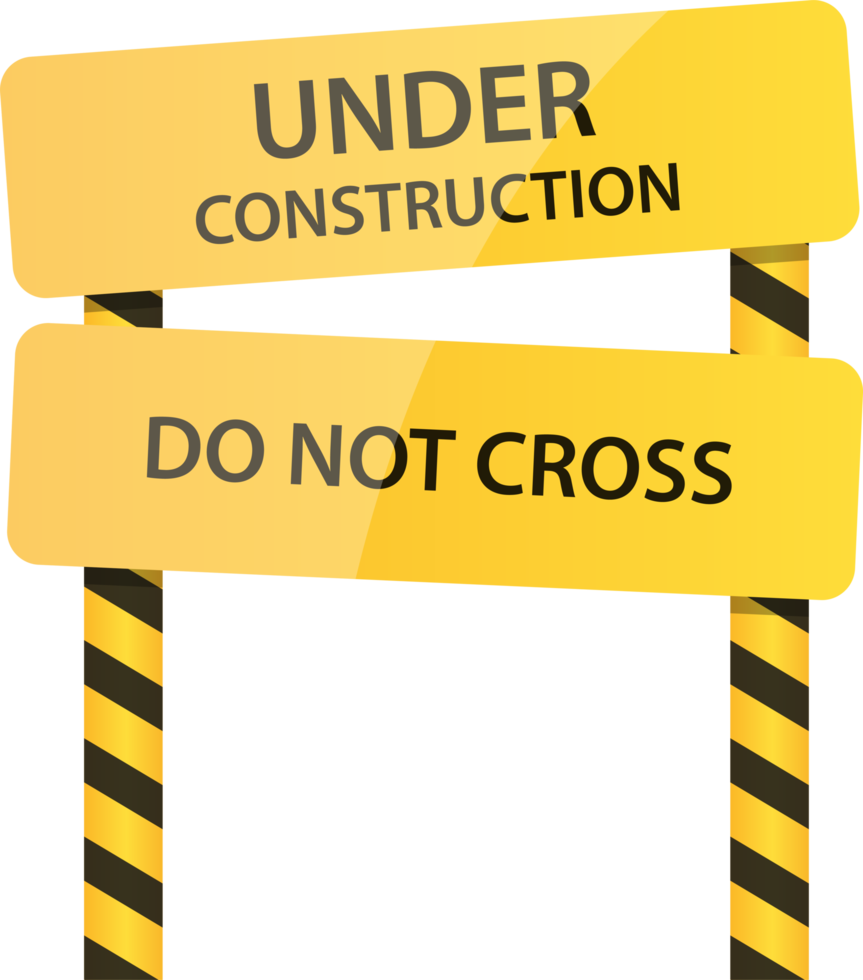 Under construction zone clipart design illustration png