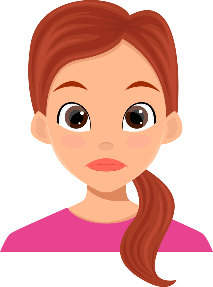 Woman face expression clipart design illustration png