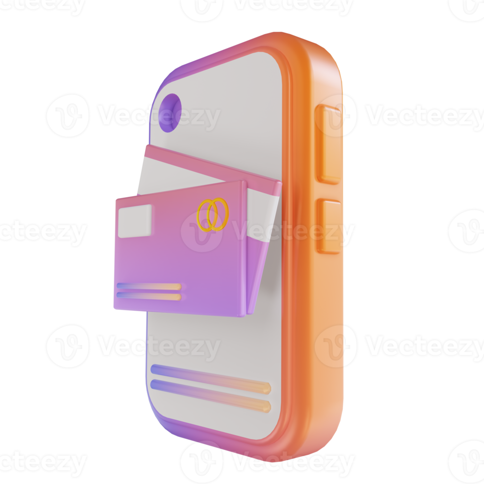3D illustration colorful mobile credit card png