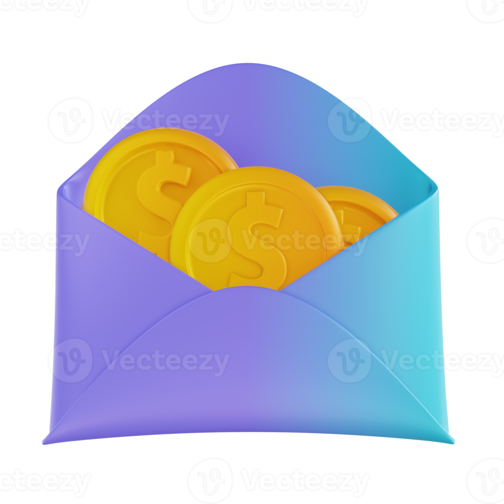3D illustration colorful money letter png