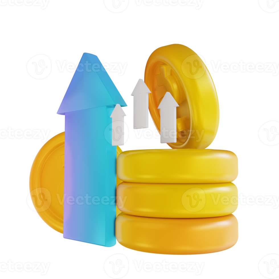 3D illustration colorful top up money png