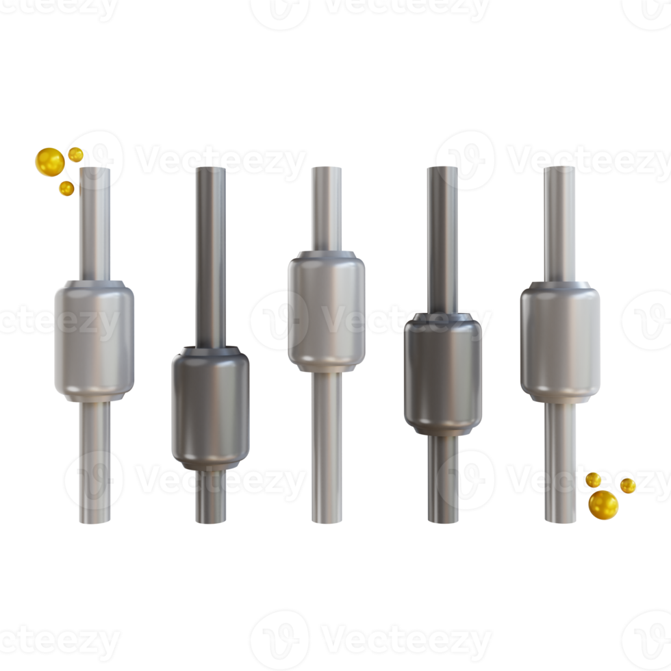 3D illustration candle stick bitcoin chart png