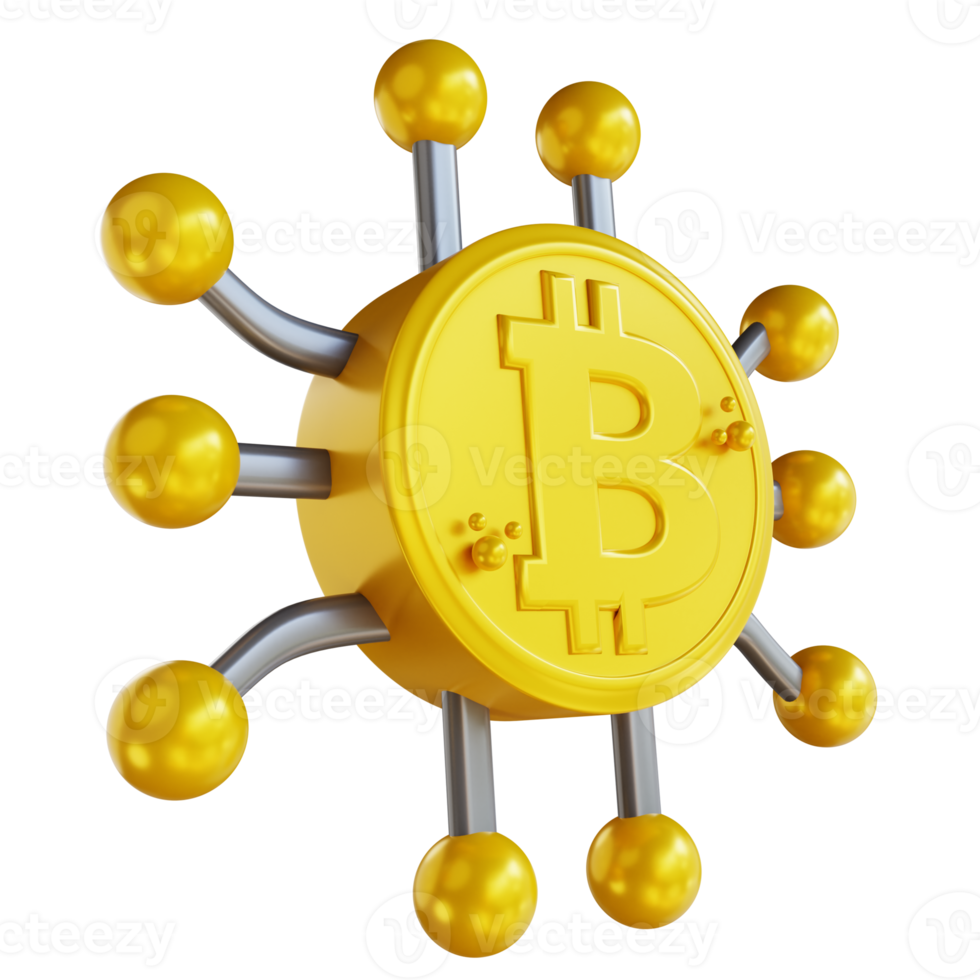 3D illustration bitcoin servers png