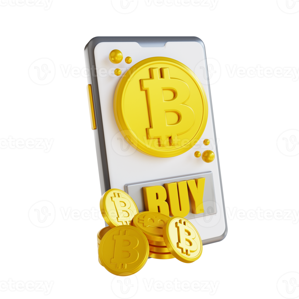 ilustração 3d comprar bitcoin png