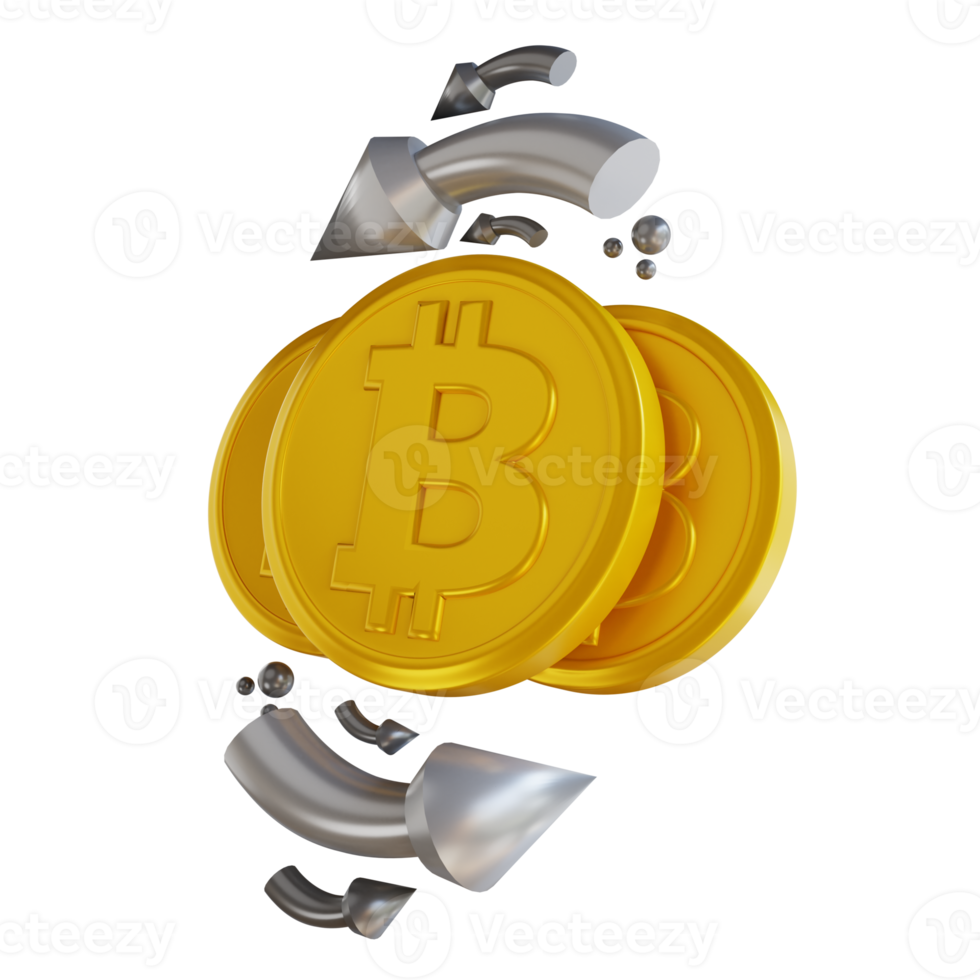 3D illustration bitcoin cash circulation png