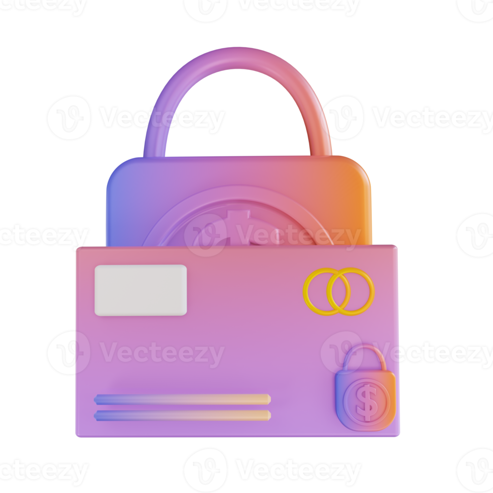 3D illustration colorful credit card security png