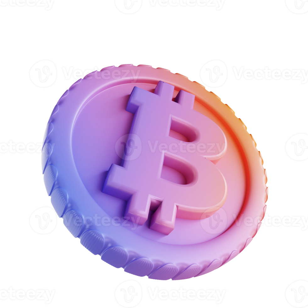 3D illustration bitcoin cryptocurrency png