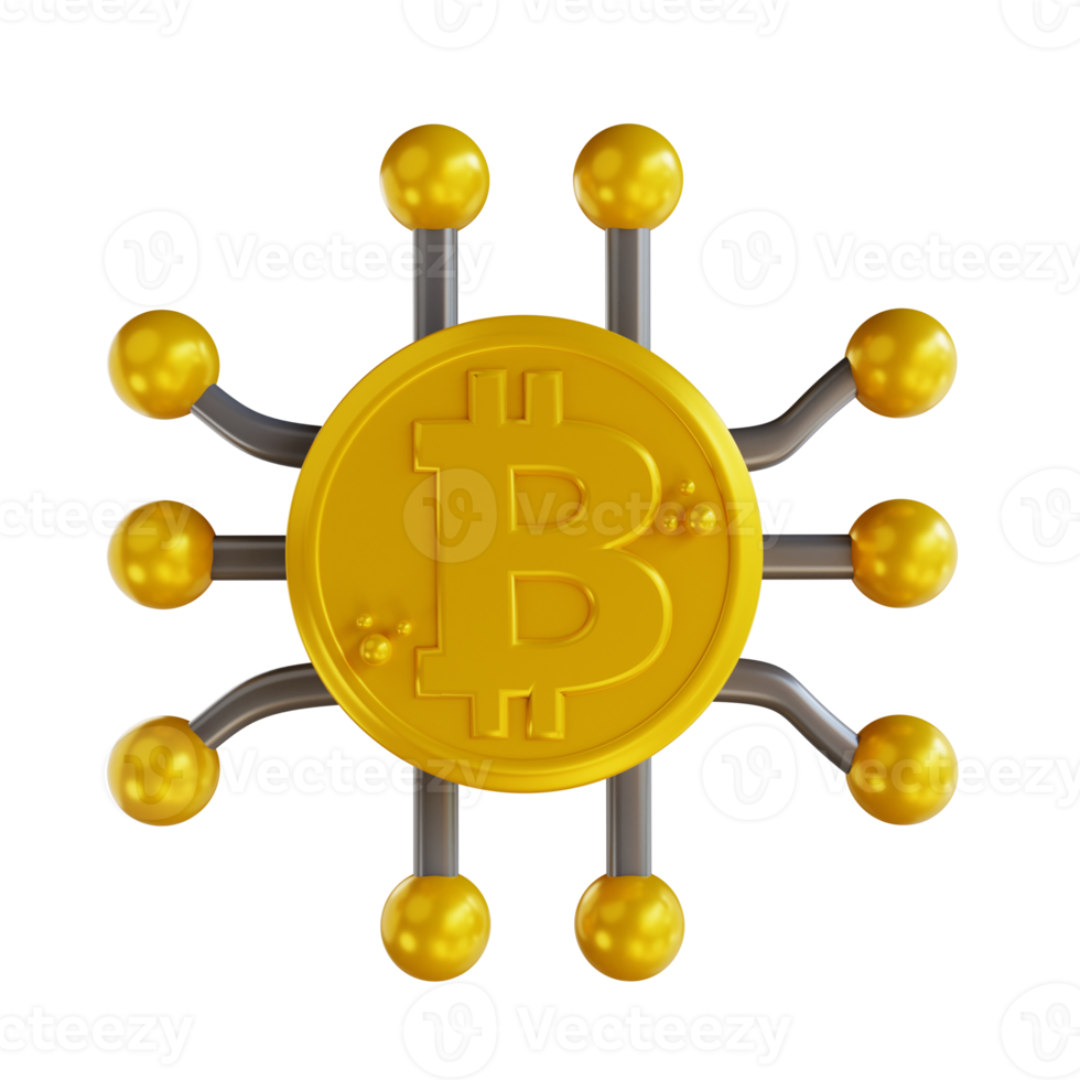 Servidores de bitcoin de ilustración 3d png