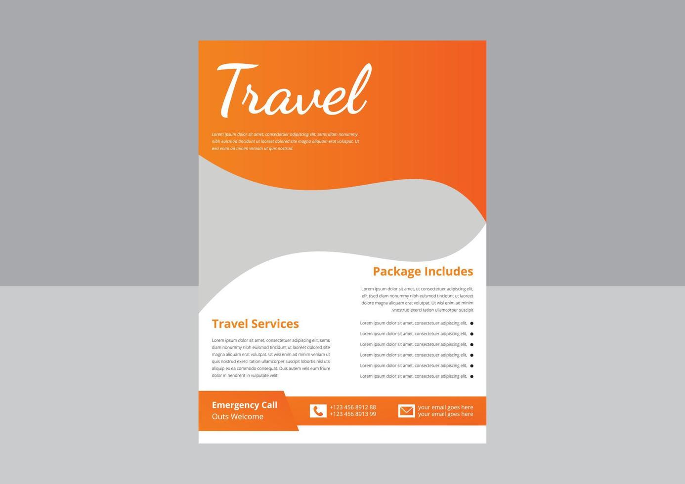 Travel flyer template design. Holiday summer travel and tourism flyer. tour flyer template. cover, poster, flyer design. vector