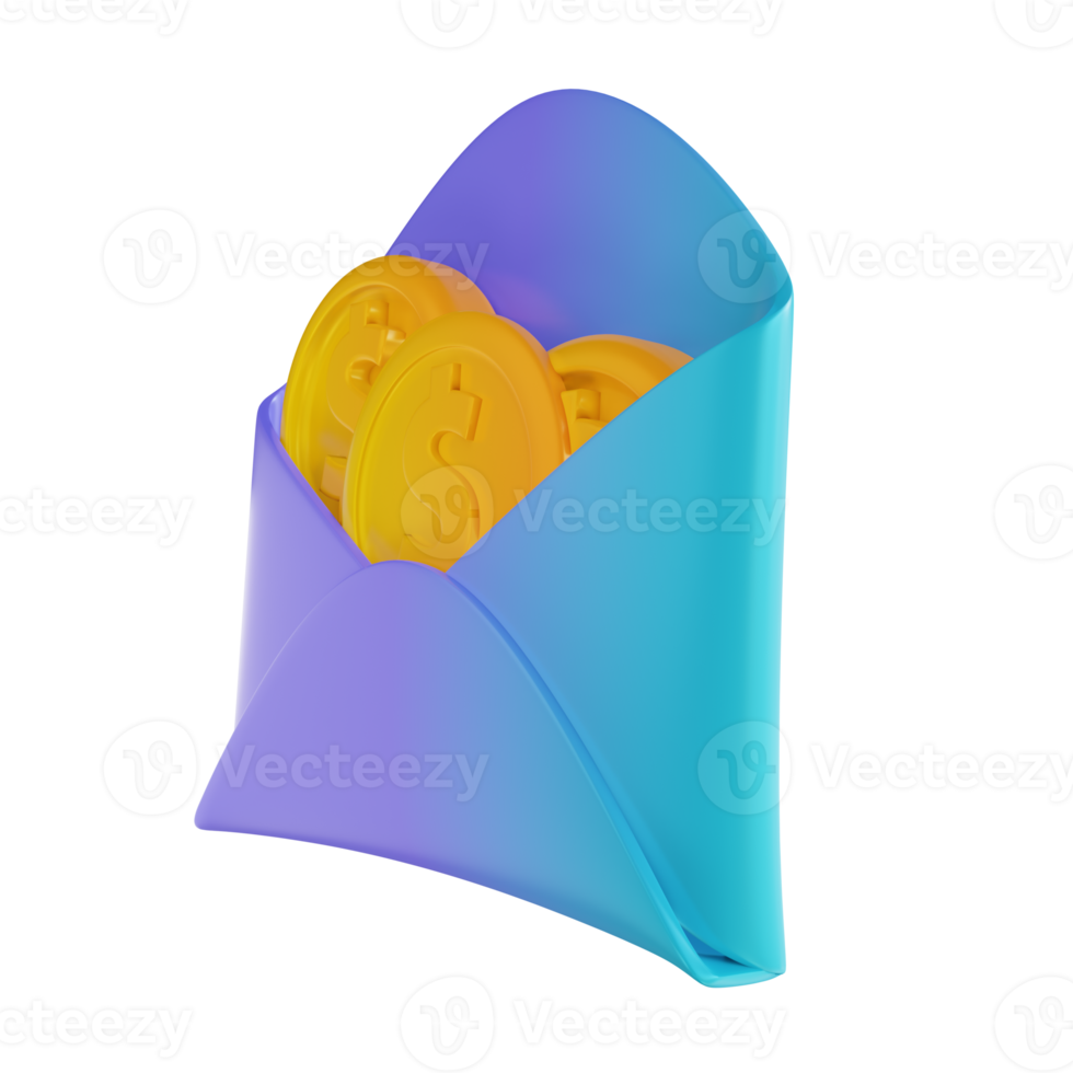 3D illustration colorful money letter png