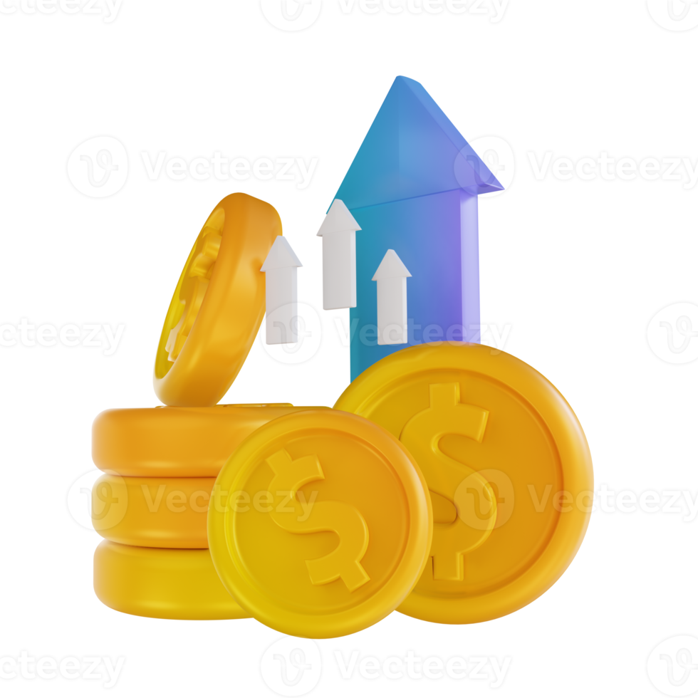 3D illustration colorful top up money png