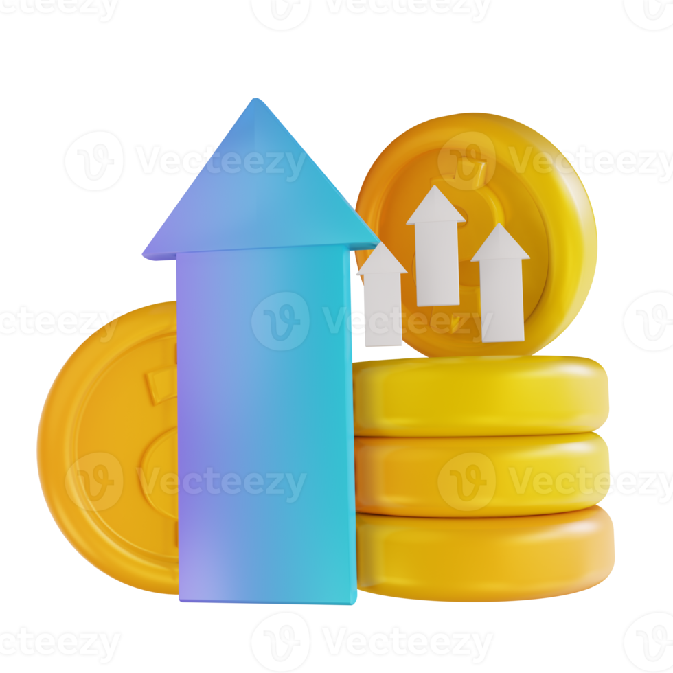 3D illustration colorful top up money png