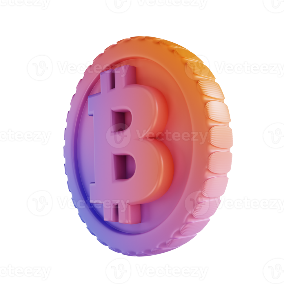 3D illustration bitcoin cryptocurrency png