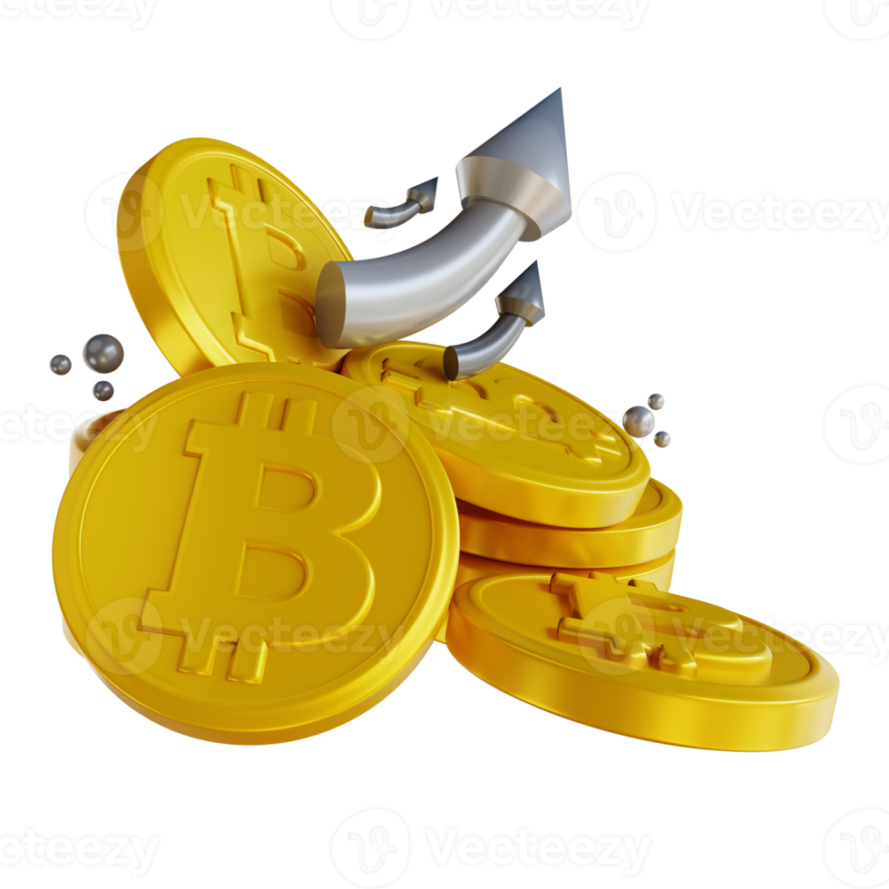 3D illustration  bitcoin up png