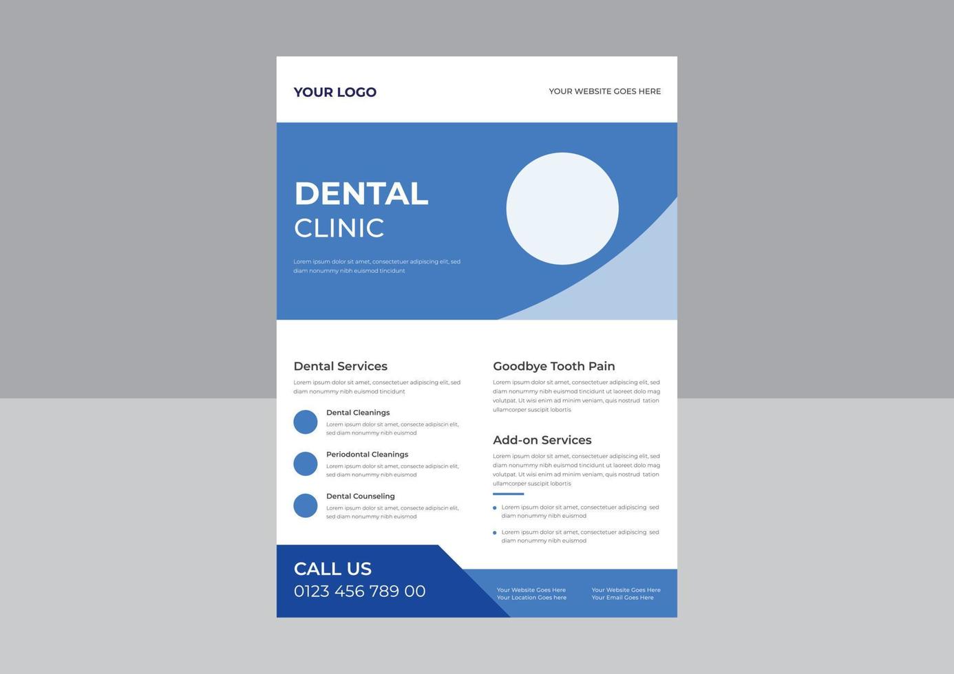 Professional Dental Care, Dental Care Flyers Template, Dental Care Clinic, Medical Care Health Flyer, Best Dental Care Flyer Design. vector