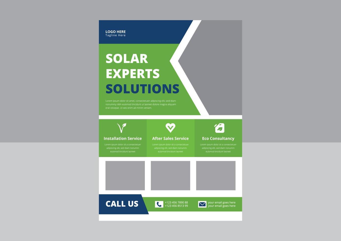 Solar Energy Flyer Templates, Solar Experts Solutions Flyer. House solar energy system flyer design. Green Energy flyer, cover, poster design. vector