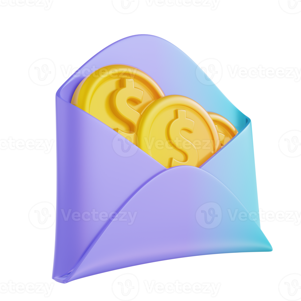 3D illustration colorful money letter png