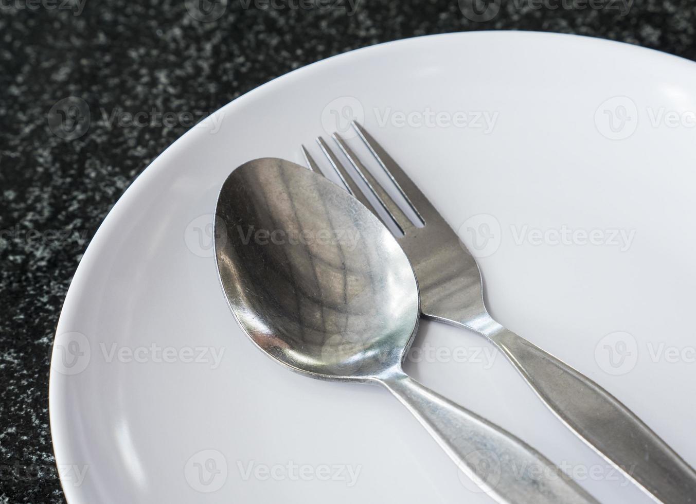 Old sliver spoon and fork. photo