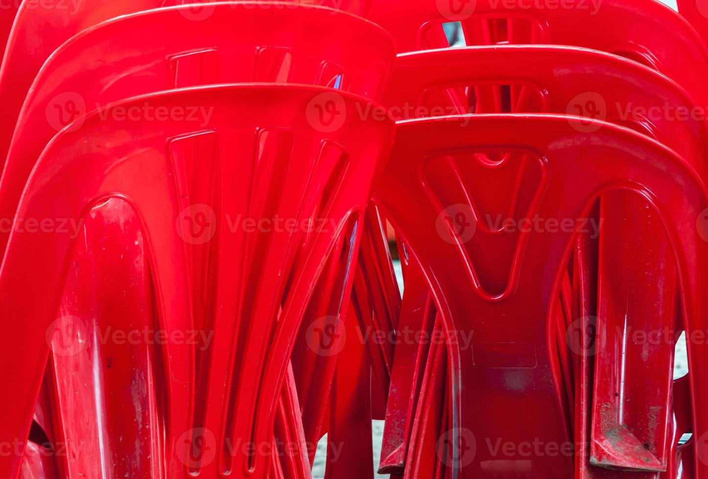 Red plastic chair photo