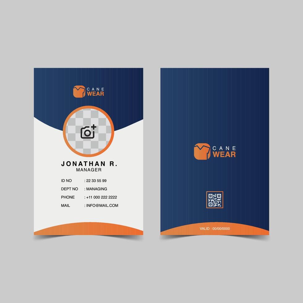 Fashion Brand ID Card With Orange And Blue Gradient Free Vector .