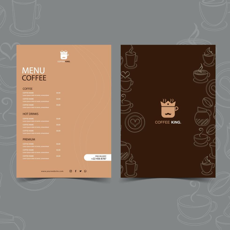 Coffee Shop Menu Template Free Vector