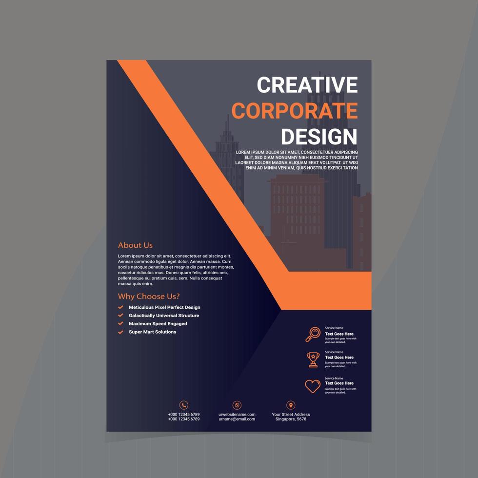 Creative and modern business flyer template Free Vector . Green Flyer Brochure Leaflet Poster Cover design Layout vector template in A4 size - Vector