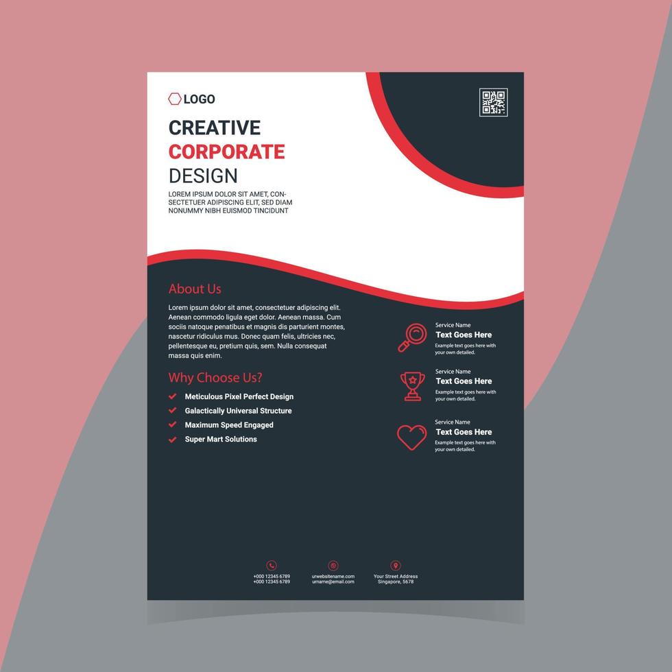 Creative and modern business flyer template Free Vector . Green Flyer Brochure Leaflet Poster Cover design Layout vector template in A4 size - Vector