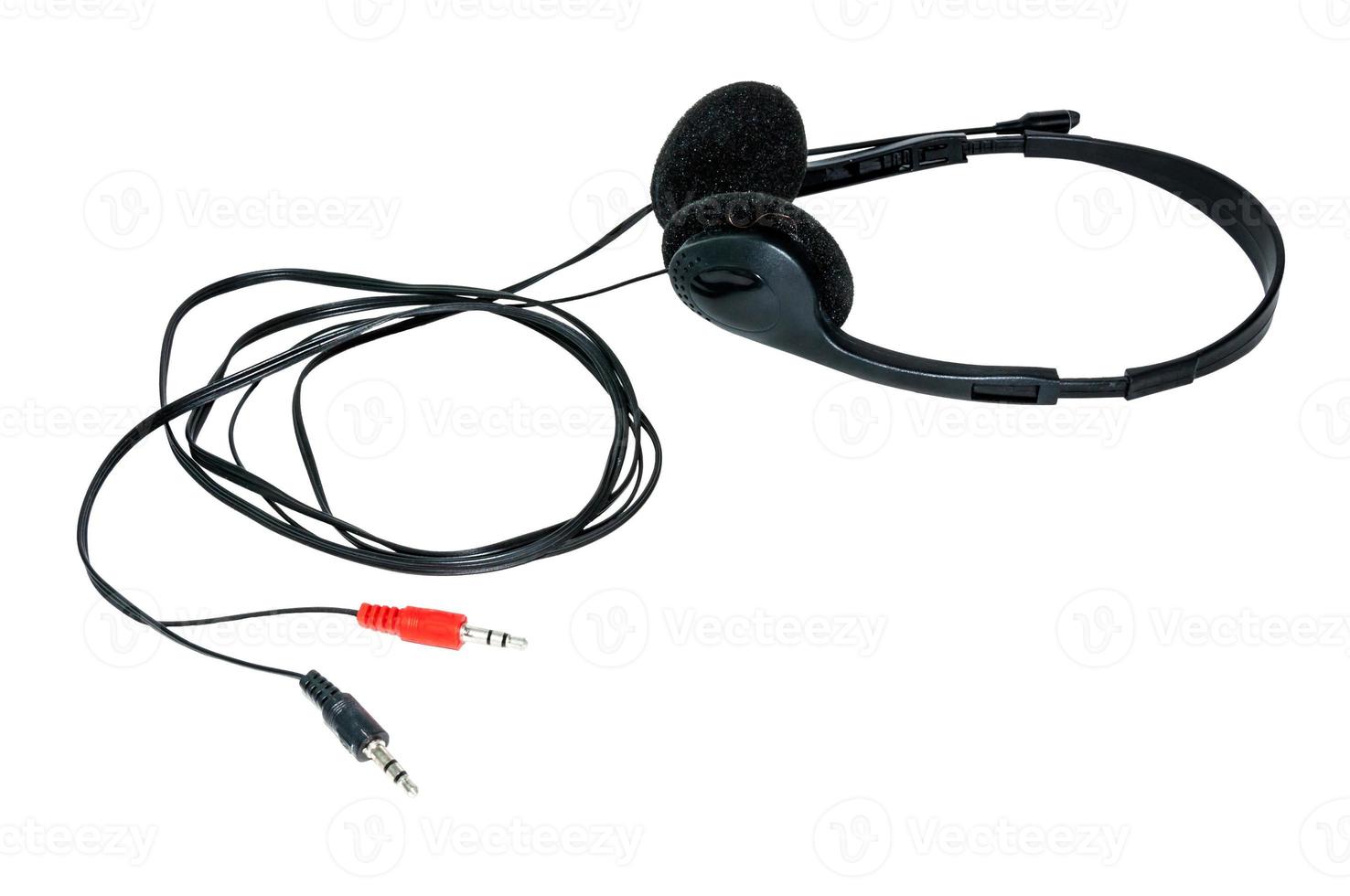 Auriculares antiguos auriculares antiguos con un cable largo sobre