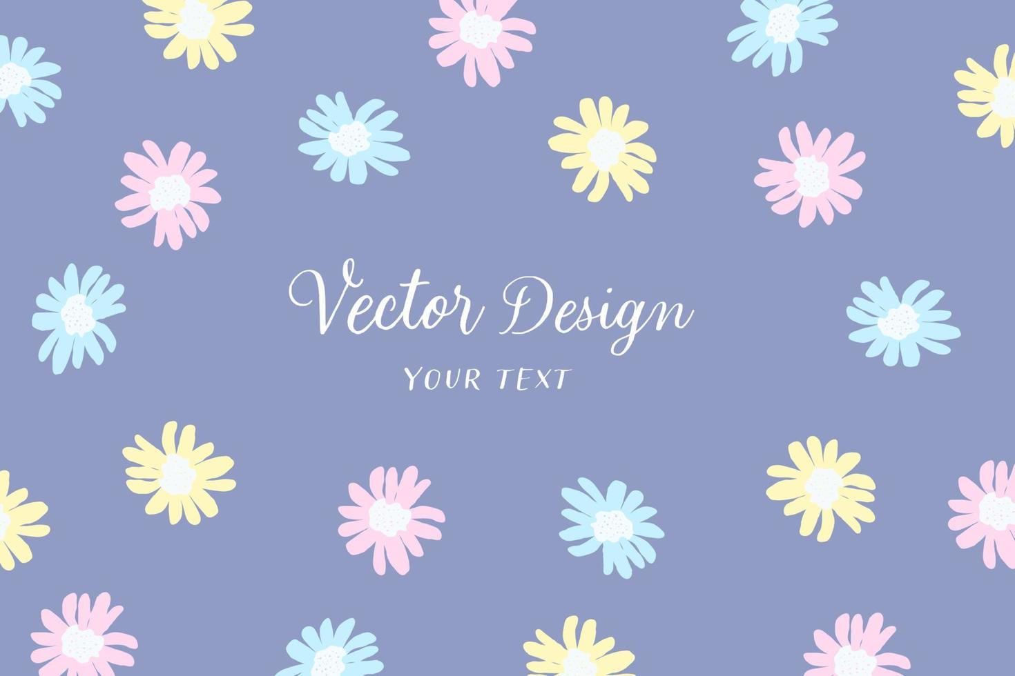 Background for a design with multicolored flowers on a blue background vector