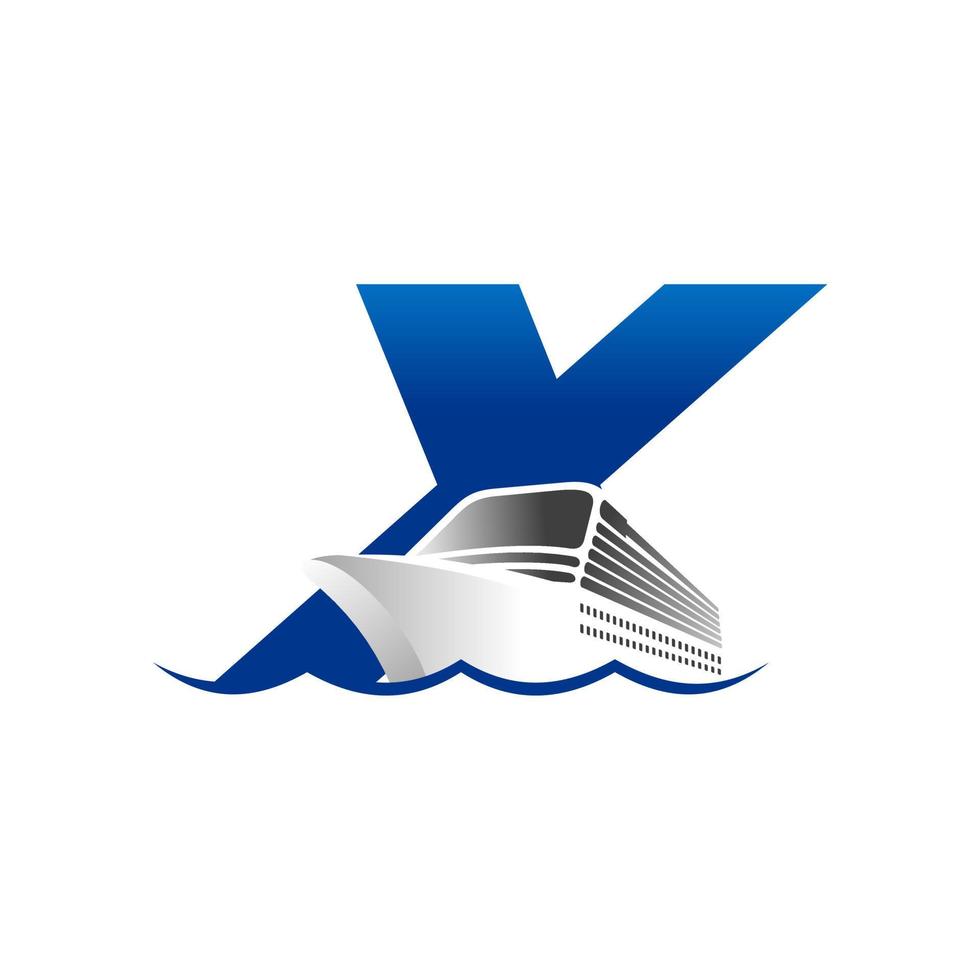 Initial X Cruise Ship vector