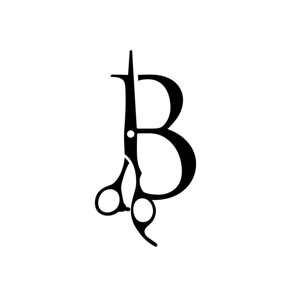 Initial B Scissors vector