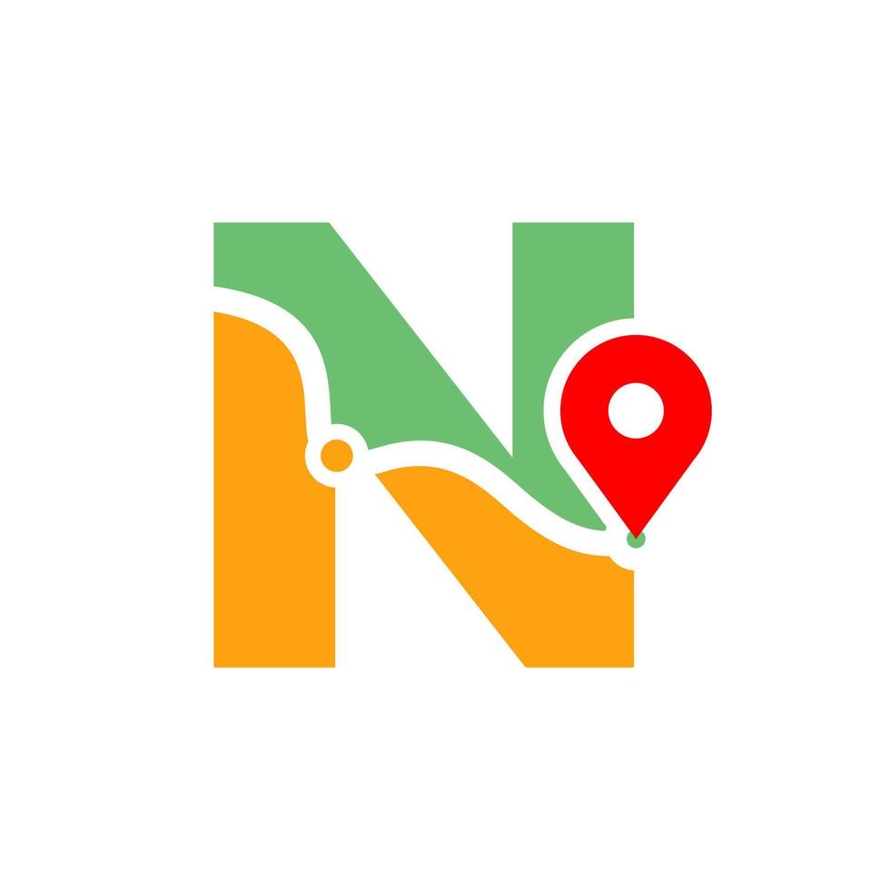 Initial N Pin Location 9395378 Vector Art at Vecteezy