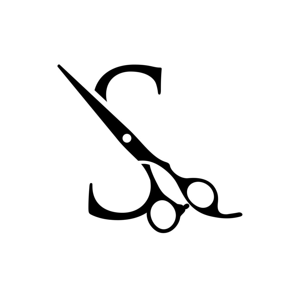 Initial S Scissors vector