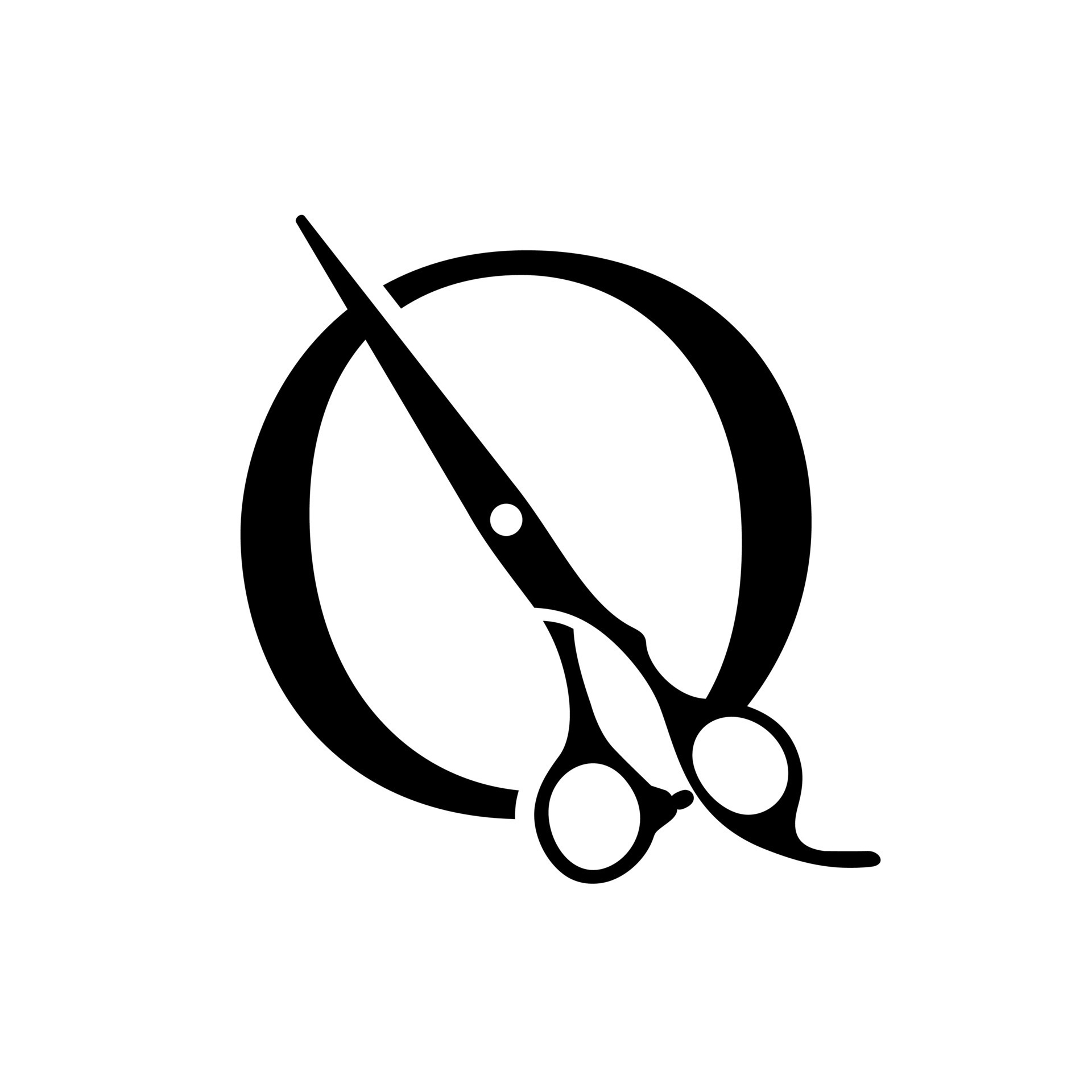 Initial Q Scissors 9395454 Vector Art at Vecteezy
