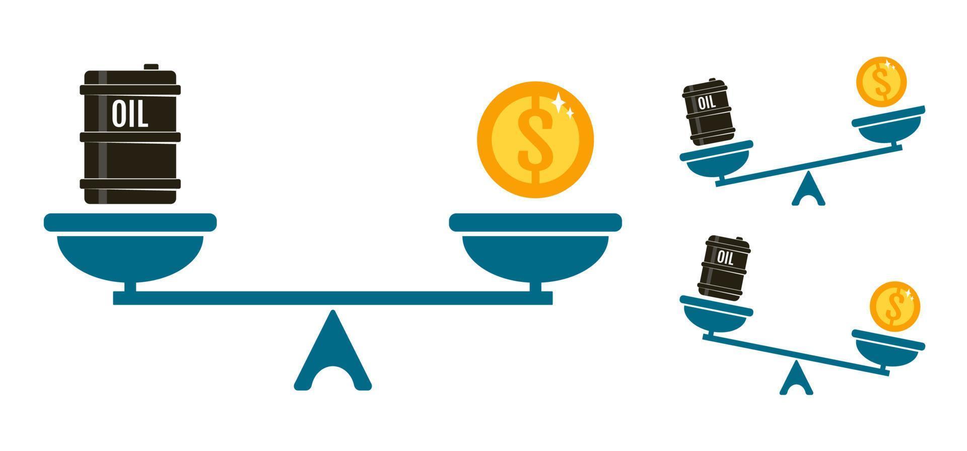 Money, oil and scale. vector